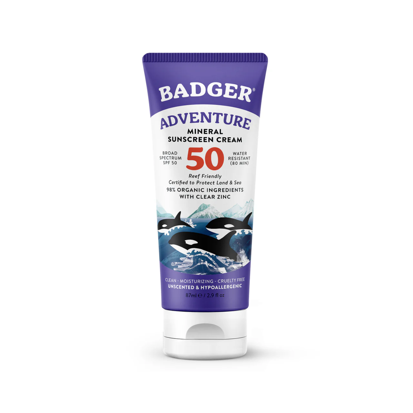 Badger Adventure Mineral Sunscreen Cream - SPF 50