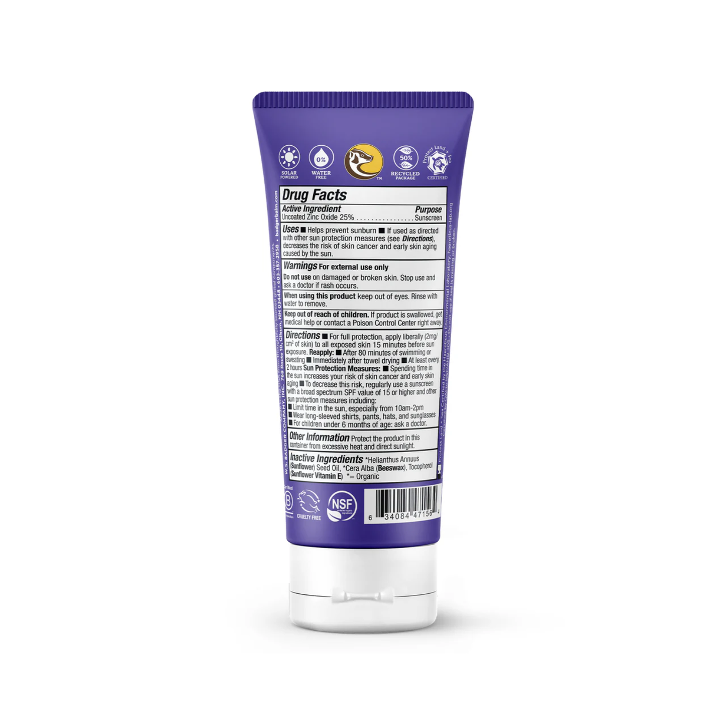 Badger Adventure Mineral Sunscreen Cream - SPF 50